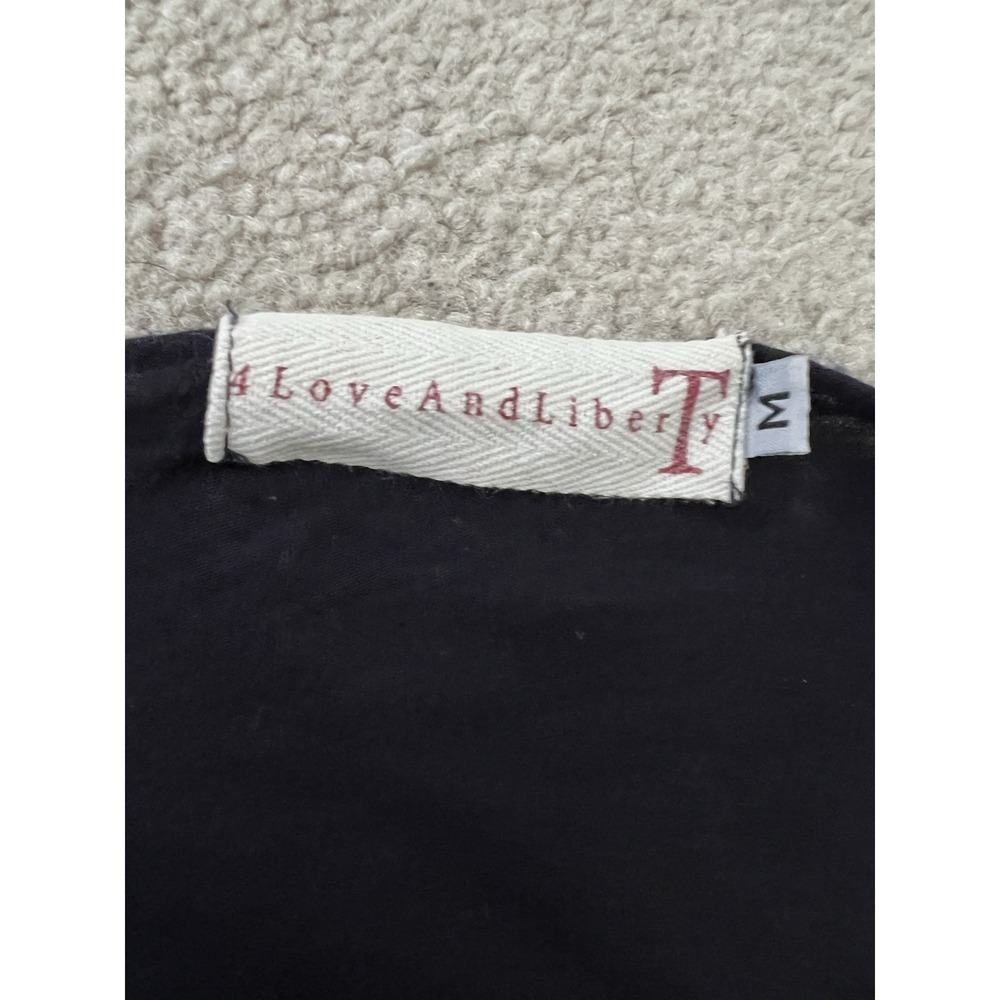 Johnny Was 4 Love And Liberty Black Top Womens M Embroidered Asymmetrical - Picture 5 of 8